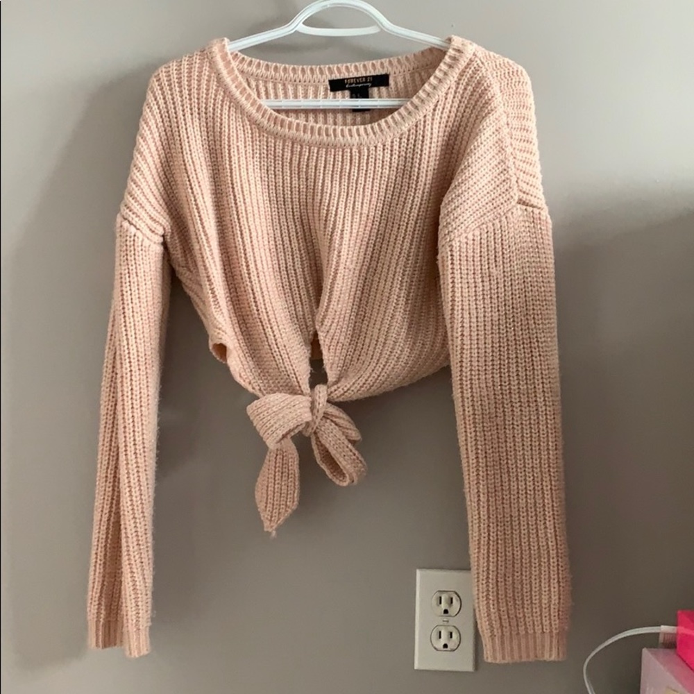 Pink Cropped Sweater From Forever 21